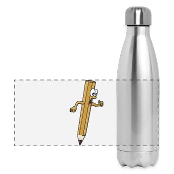 Laufender Bleistift - Panorama Isolierflasche 500 ml - Lightsilver - Vorne