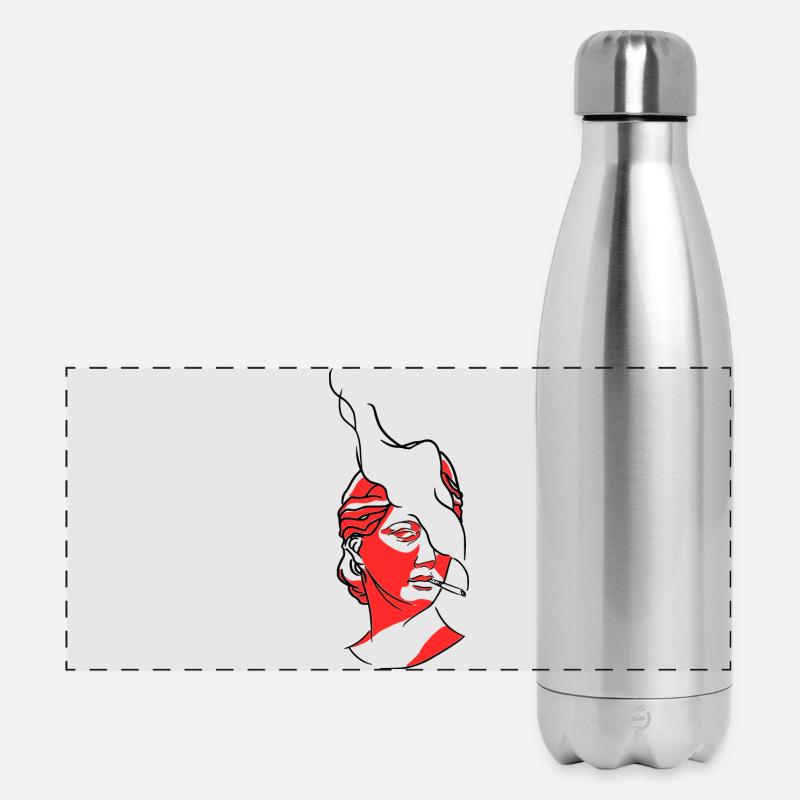 Smoking statue - Panoramic Thermal Bottle 500 ml - silver