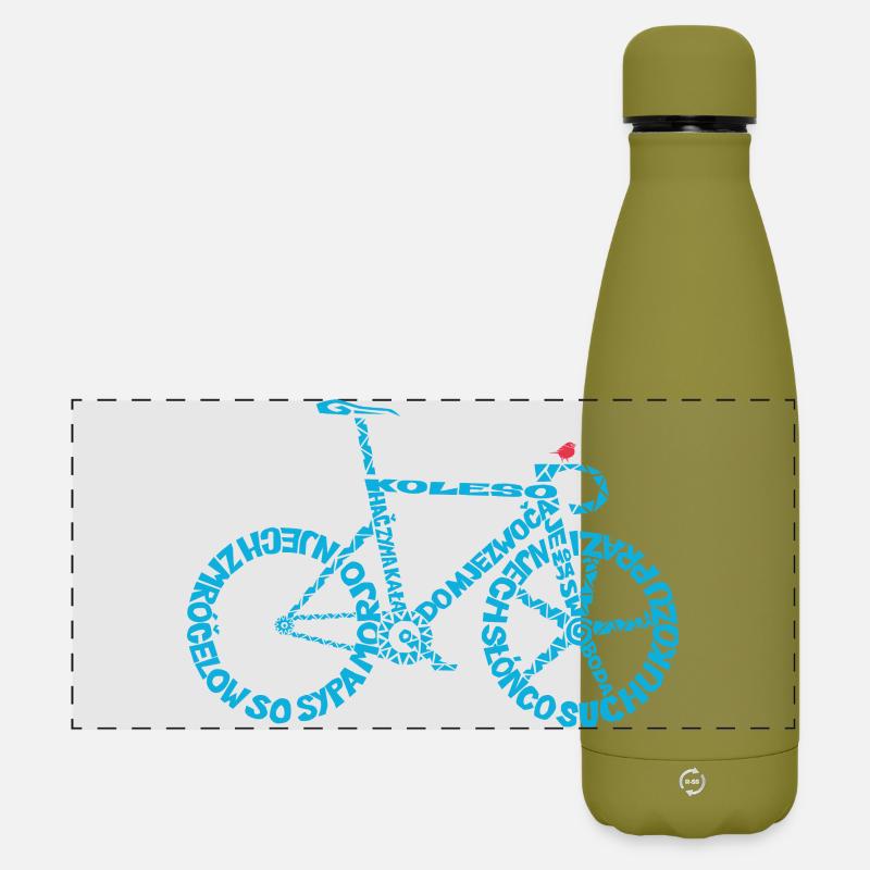 KOLESO "BASEŃ" - Matte Panoramic Thermal Bottle 500 ml - olive green