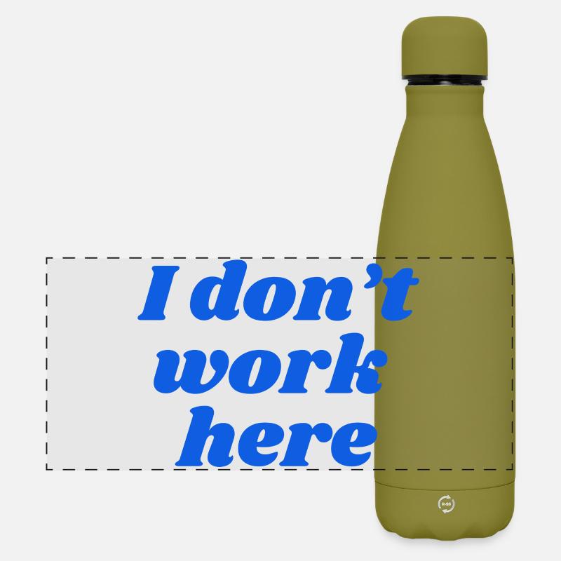 I don't work here - Matte Panorama Isolierflasche 500 ml - Olivgrün