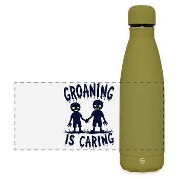 Gémissement, c’est de l’humour zombie bienveillant - Gourde isotherme panoramique mate 500 ml - vert olive  - Devant