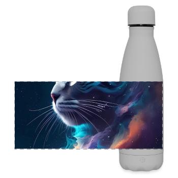 Visage de chat - Gourde isotherme panoramique mate 500 ml - gris - Devant