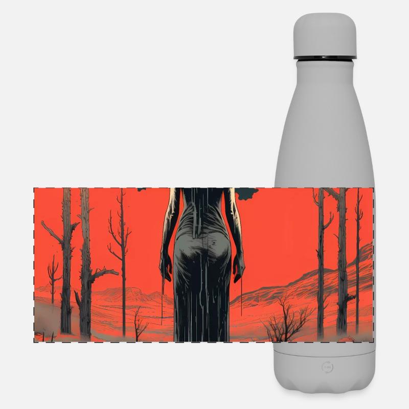 Moonrise in the Desert - Matte Panoramic Thermal Bottle 500 ml - grey