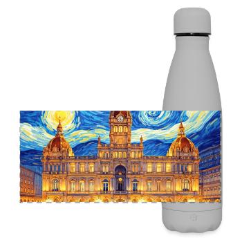 À La Corogne, Espagne - Gourde isotherme panoramique mate 500 ml - gris - Devant