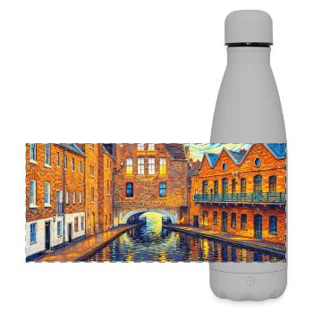 Birmingham, England - Matte Panorama Isolierflasche 500 ml - Grau - Vorne