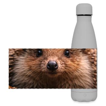 Schließe Igelaugen - Matte Panorama Isolierflasche 500 ml - Grau - Vorne