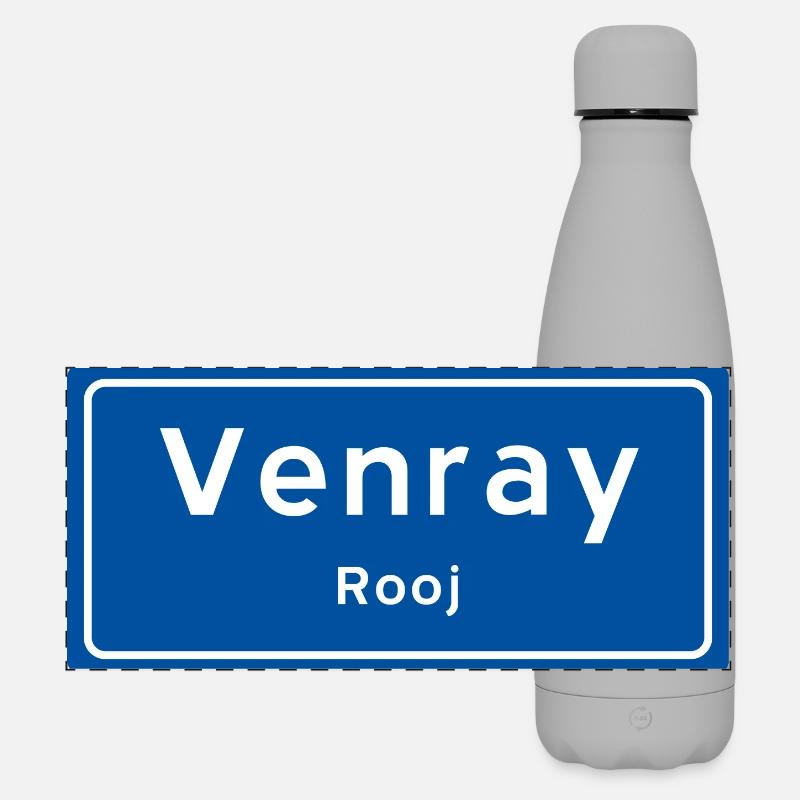 Ortsschild von Venray - Matte Panorama Isolierflasche 500 ml - Grau