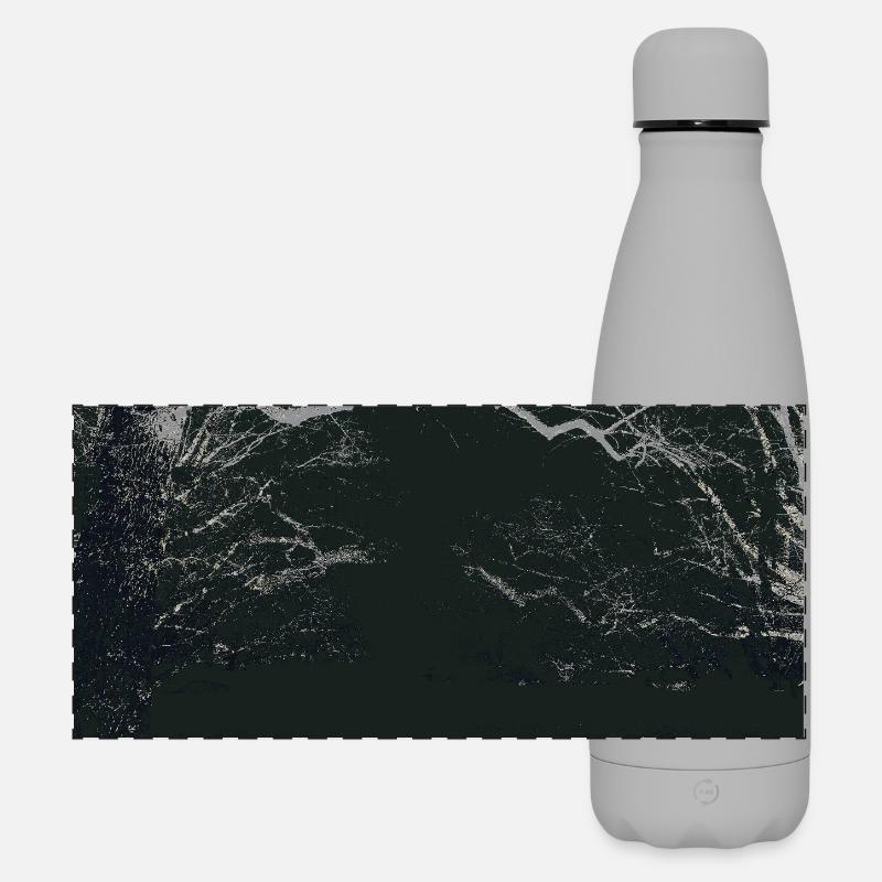 Night Forest Mirror Image - Matte Panoramic Thermal Bottle 500 ml - grey