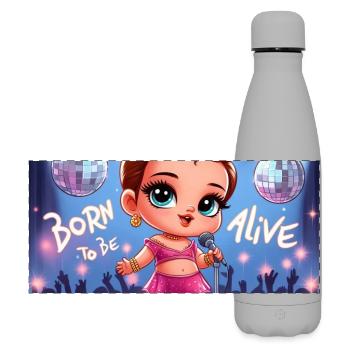 Born to be Alive - Matte Panoramic Thermal Bottle 500 ml - grey - Front