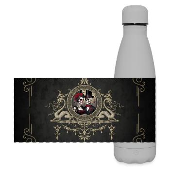 Romantic of a Skull Wedding Couple - Matte Panoramic Thermal Bottle 500 ml - grey - Front