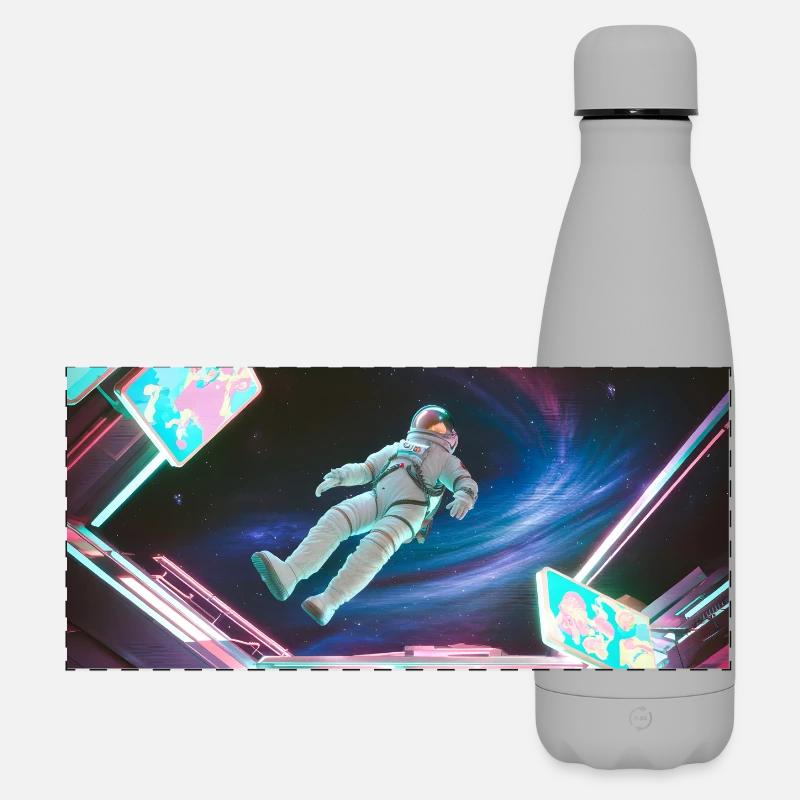 Space Arcadian Spacesuit - Neon - Matte Panoramic Thermal Bottle 500 ml - grey