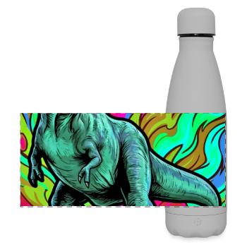 dinosaure - Gourde isotherme panoramique mate 500 ml - gris - Devant
