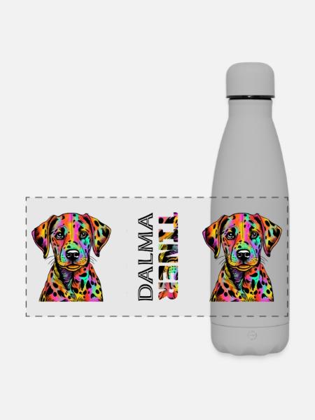 Dalmatiner - Matte Panorama Isolierflasche 500 ml - Grau