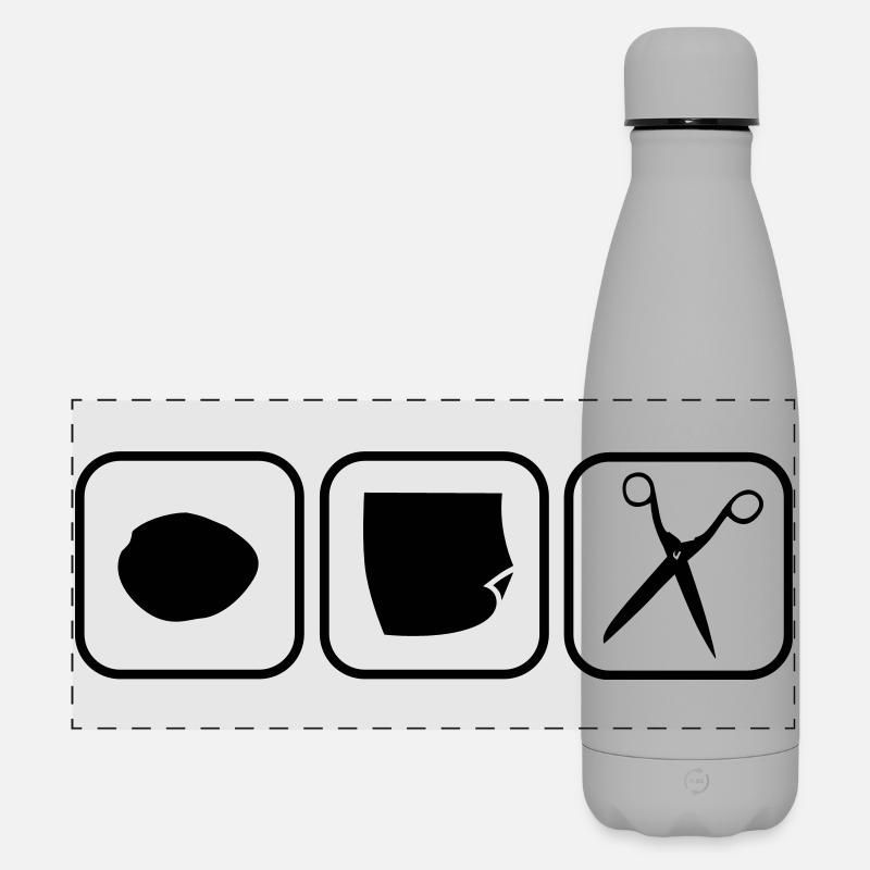 schnickschnack schnuck - Rock paper scissors - Matte Panoramic Thermal Bottle 500 ml - grey