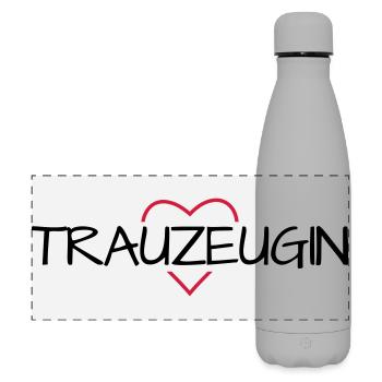 Trauzeugin Herz Junggesellinnenabschied - Matte Panorama Isolierflasche 500 ml - Grau - Vorne