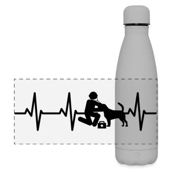 Palpitations de la figure de bâton vétérinaire - Gourde isotherme panoramique mate 500 ml - gris - Devant