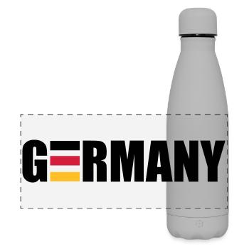 Germany | Deutschland | Flag | Flagge - Gourde isotherme panoramique mate 500 ml - gris - Devant
