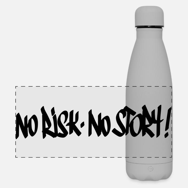 No Risk No Story Motto - Matte Panoramic Thermal Bottle 500 ml - grey