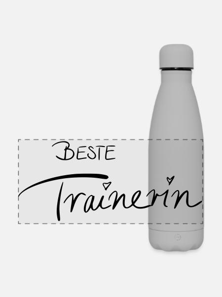 Beste Trainerin - Matte Panorama Isolierflasche 500 ml - Grau