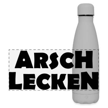 ARSCH LECKEN - Matte Panorama Isolierflasche 500 ml - Grau - Vorne