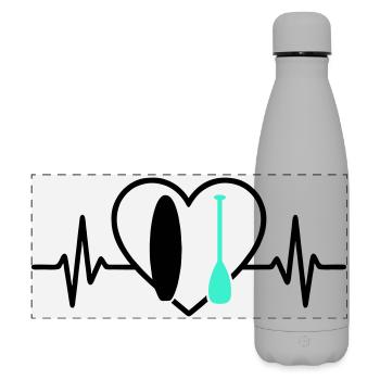 Paddle SUP Heart Board Wave Water Sports - Matte Panoramic Thermal Bottle 500 ml - grey - Front