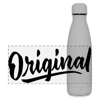 Original Unique Design Exclusive Trendy Creation - Matte Panoramic Thermal Bottle 500 ml - grey - Front