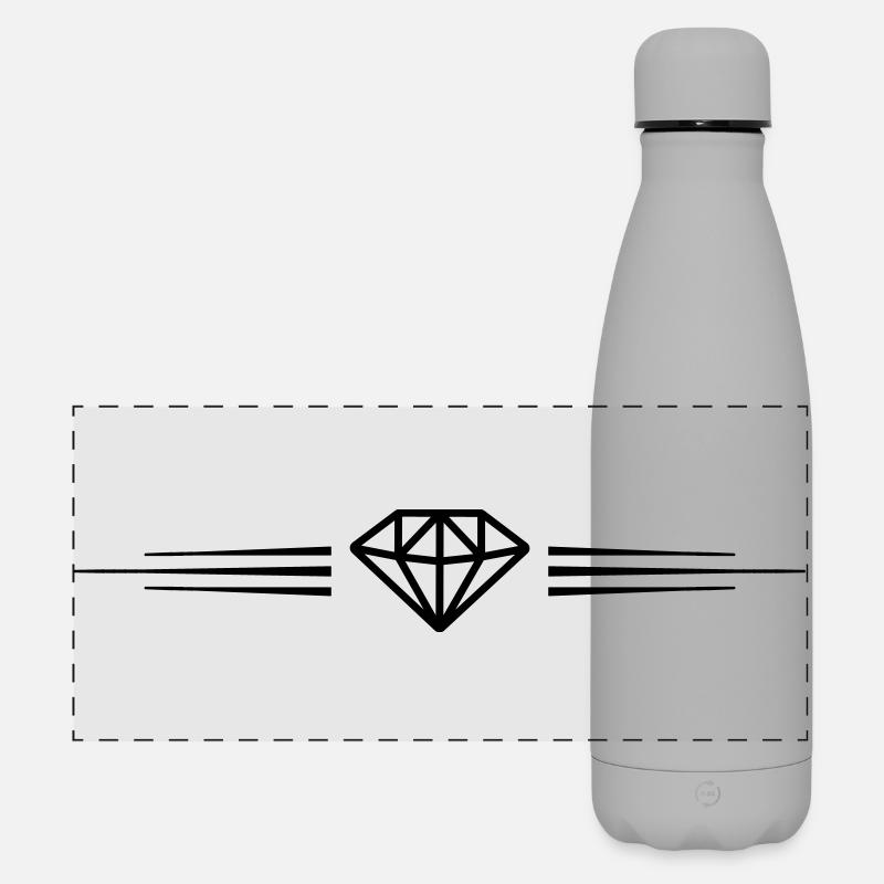Diamond Symbol Line - Matte Panoramic Thermal Bottle 500 ml - grey