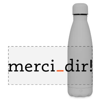 merci dir - 2 Farben - Matte Panorama Isolierflasche 500 ml - Grau - Vorne