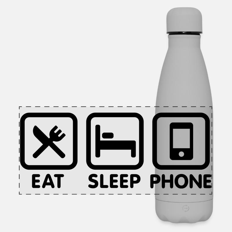 eating sleeping phone - Matte Panoramic Thermal Bottle 500 ml - grey