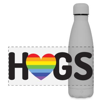 LGBT Hugs - Matte Panoramic Thermal Bottle 500 ml - grey - Front