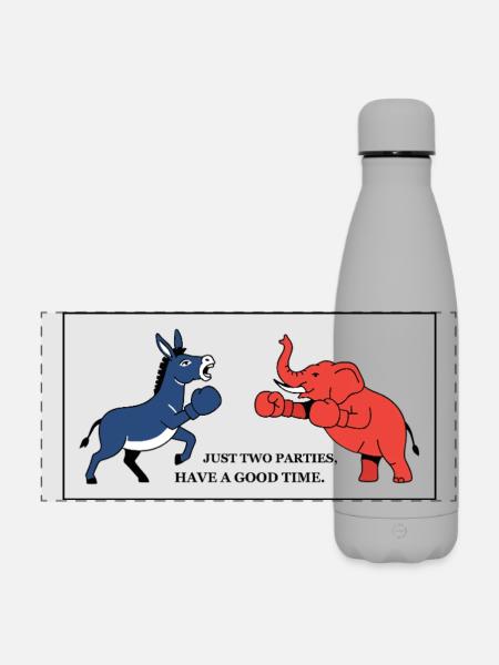 Das Parteien-Duell - Matte Panorama Isolierflasche 500 ml - Grau