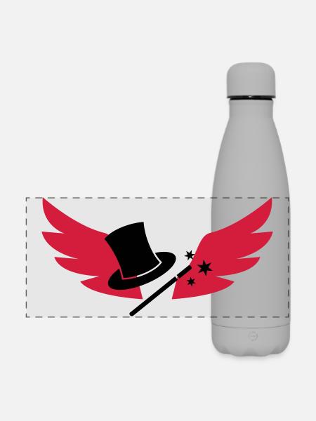 Magic / Magie - Matte Panorama Isolierflasche 500 ml - Grau