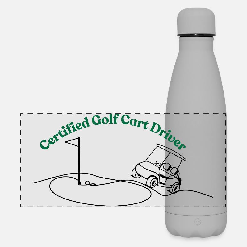 Certified Golfcart driver - Matte Panorama Isolierflasche 500 ml - Grau