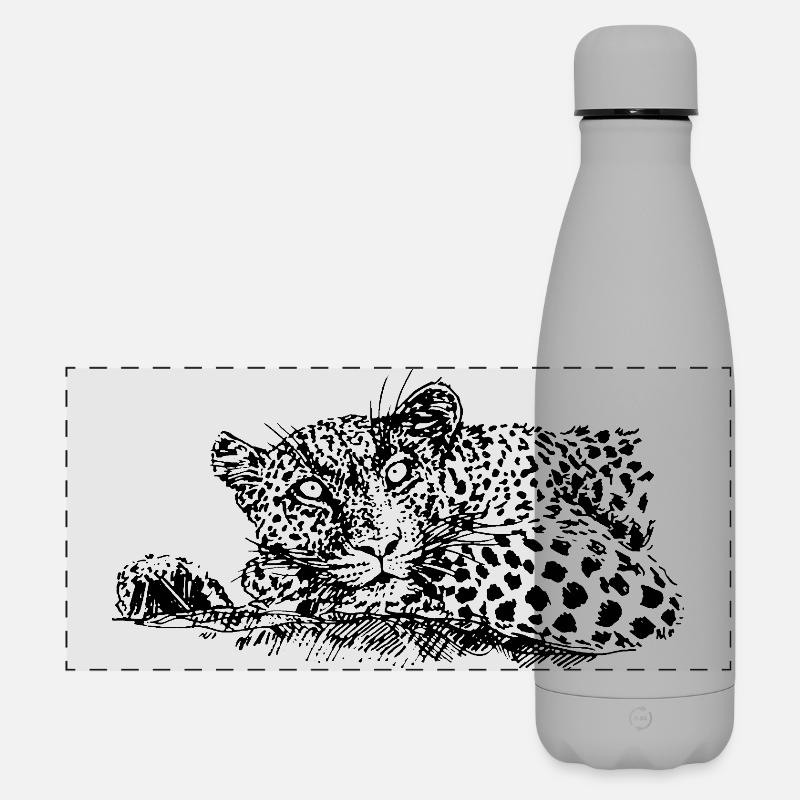 LEOPARD - Matte Panoramic Thermal Bottle 500 ml - grey