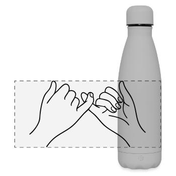 Mains de promesse Symbole d’art en ligne Amitié - Gourde isotherme panoramique mate 500 ml - gris - Devant