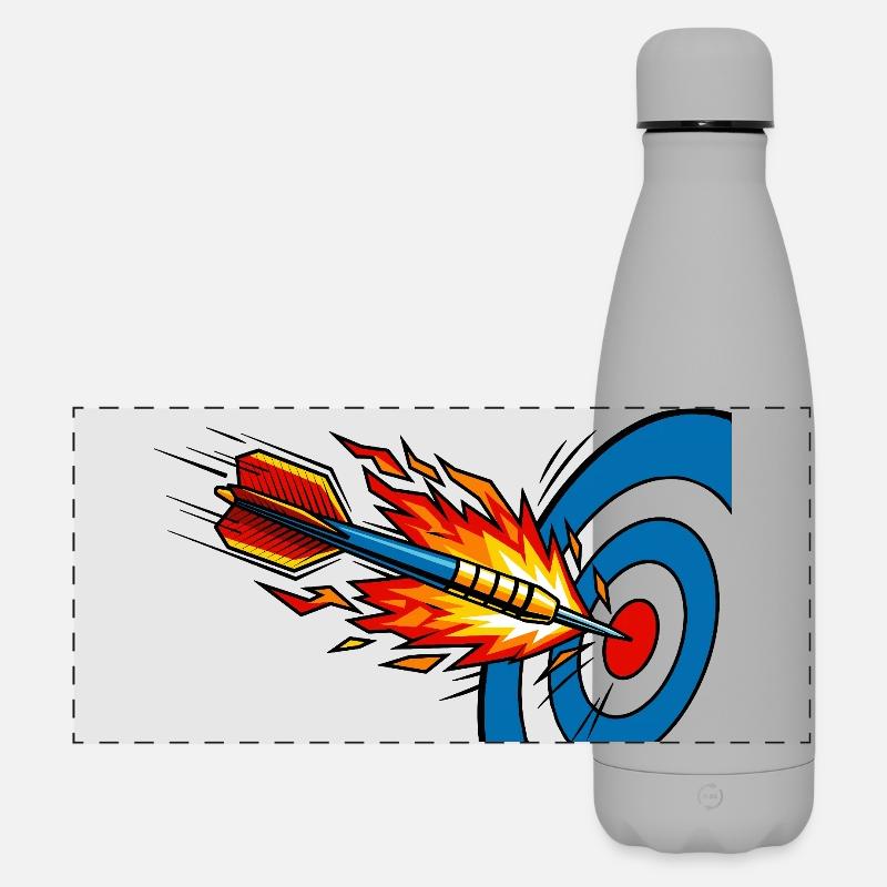 Fléchette Cible de Feu Cible - Gourde isotherme panoramique mate 500 ml - gris