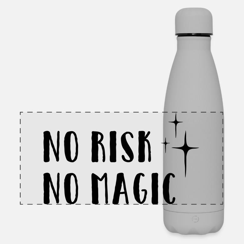 No Risk – No Magic - Matte Panoramic Thermal Bottle 500 ml - grey