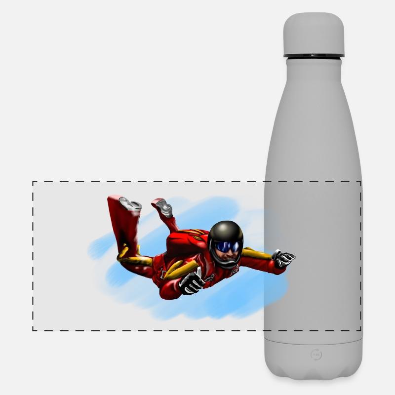 skydiver - Matte Panoramic Thermal Bottle 500 ml - grey