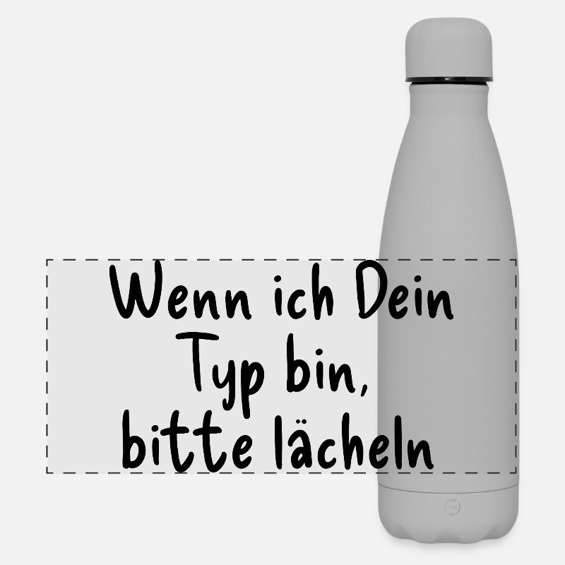 Wenn ich Dein Typ bin  - Matte Panorama Isolierflasche 500 ml - Grau