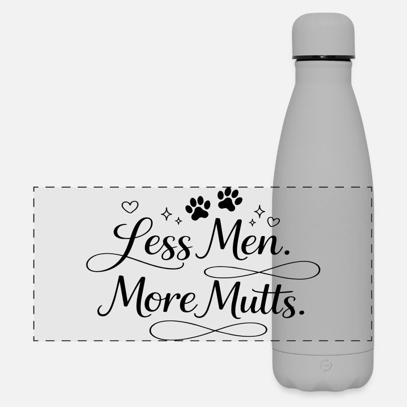 Less men. More mutts. - Matte Panorama Isolierflasche 500 ml - Grau