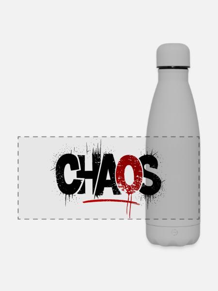 Chaos - Matte Panorama Isolierflasche 500 ml - Grau