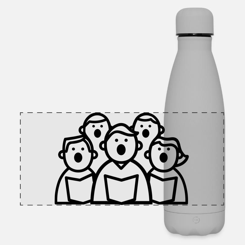 Chor - Matte Panorama Isolierflasche 500 ml - Grau