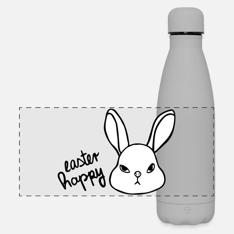 Sarcastic Easter Bunny - Easter Happy Bunny - Matte Panoramic Thermal Bottle 500 ml - grey