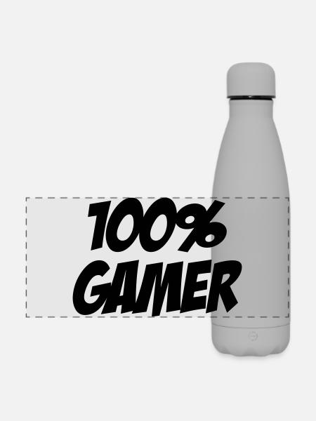 Gamer / Gaming - Matte Panorama Isolierflasche 500 ml - Grau