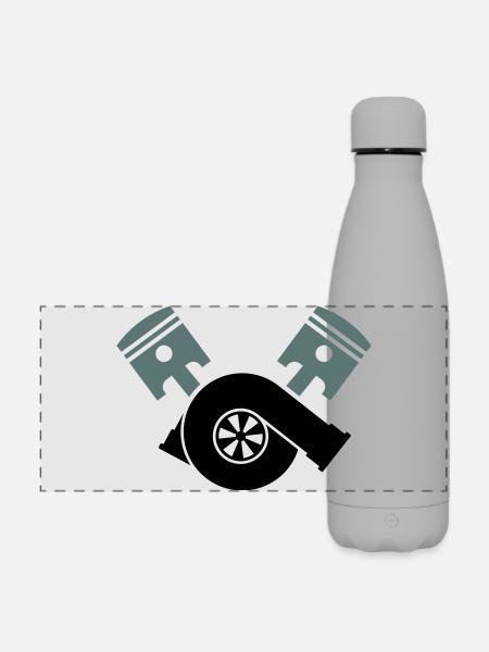 Motor Kolben Turbolader - Matte Panorama Isolierflasche 500 ml - Grau