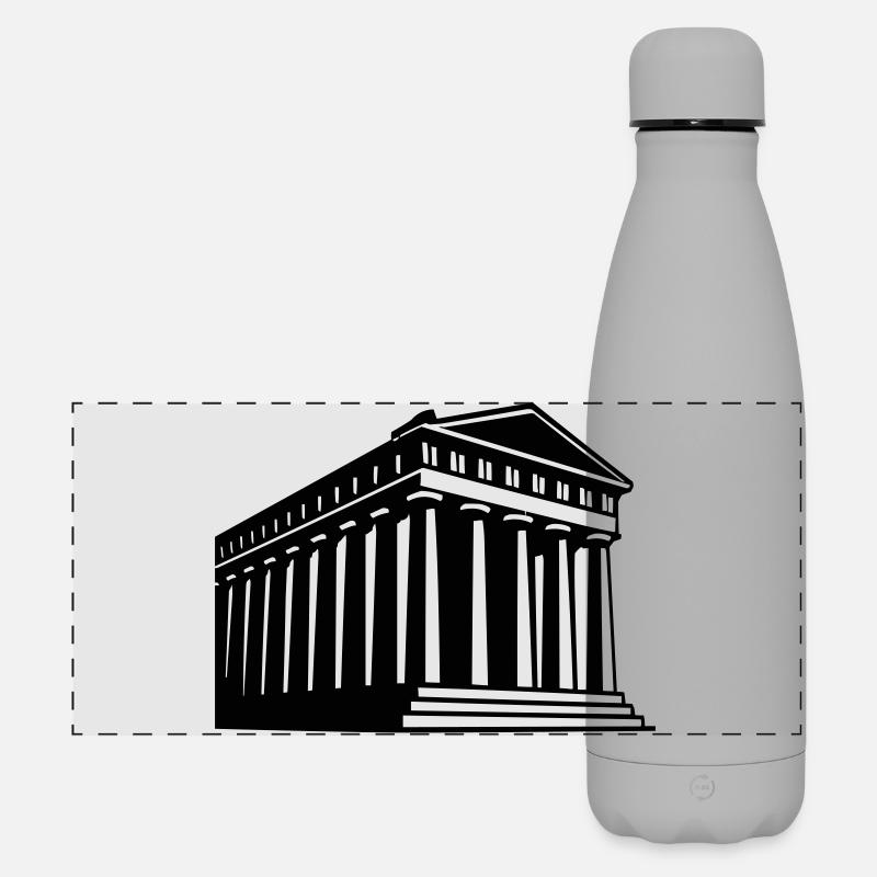 Building Greece - Matte Panoramic Thermal Bottle 500 ml - grey
