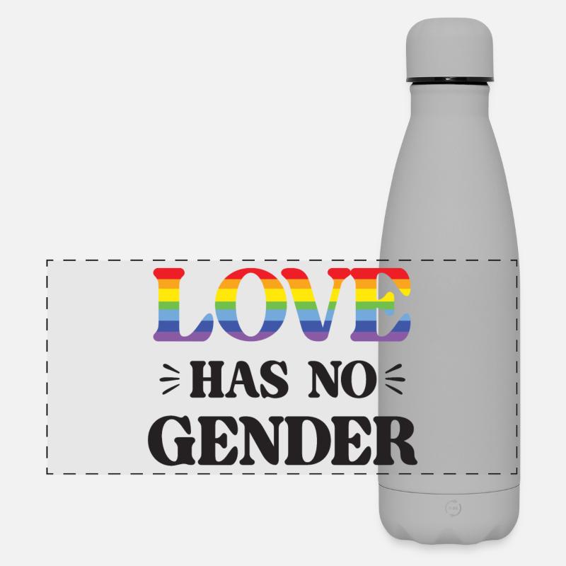 LGBT Pride Month - Liebe hat kein Geschlecht - Matte Panorama Isolierflasche 500 ml - Grau