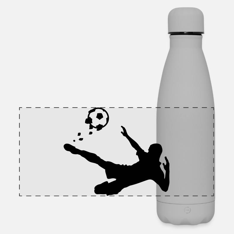 Fußball - Matte Panorama Isolierflasche 500 ml - Grau