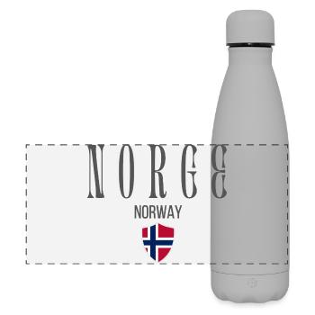 Fierté norvégienne, design minimaliste et élégant - Gourde isotherme panoramique mate 500 ml - gris - Devant