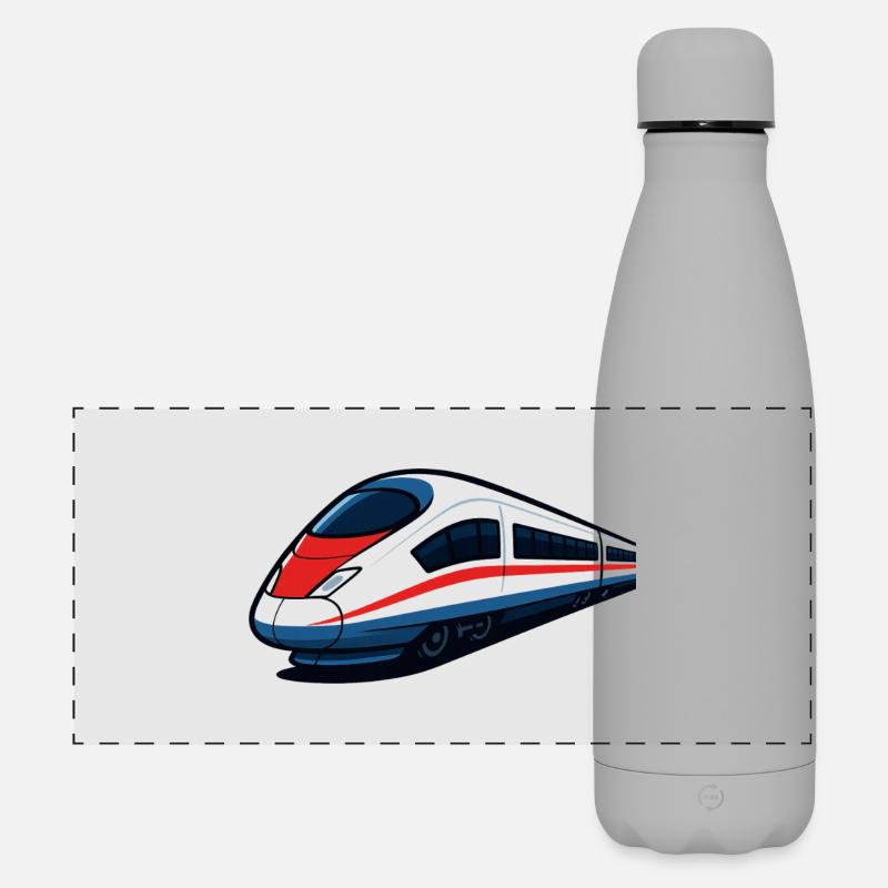 Neon lines high-speed train - Matte Panoramic Thermal Bottle 500 ml - grey